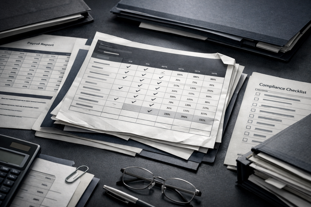 Mitarbeiterbenefits Excel und Papier